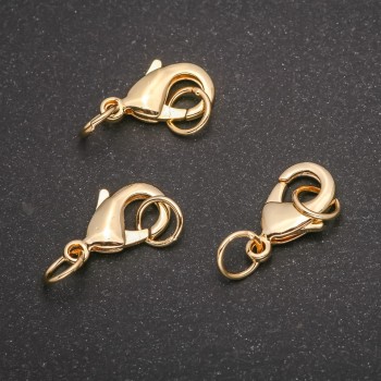 Фурнітура застібка Карабін 11х19мм золотистий метал