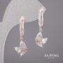 Xuping Earrings with White Stones 8x29mm Rhodium