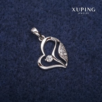 Xuping Heart Pendant 15×18×23 mm Rhodium