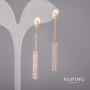 Xuping Earrings with White Stones 4x53 mm 18K gold plating