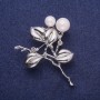 Brooch 'Twig' with Majorca pearls, silver-toned metal 43x52 mm