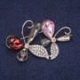 Brooch 'Flower in Crystals', Silver-Toned Metal 34 × 51 mm