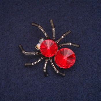 Brooch 'Spider with Red Crystal'