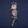 Brooch 'Cockatoo' 7×1.5 cm Gray Metal