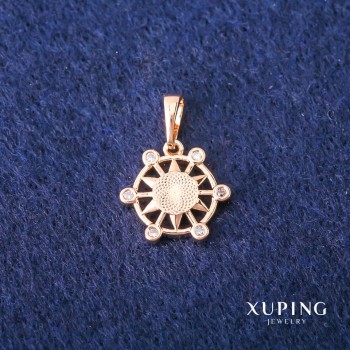 Xuping Pendant with White Stones 14x19 mm, 18K Gold Plating