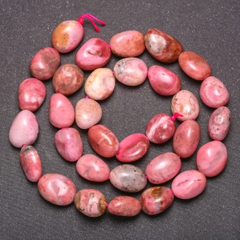 Faceted rhodochrosite beads, 8x10 mm, length 38 cm