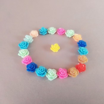 Намистини трояндочки набір асорті, наскрізний отвір 10мм фас. 20шт