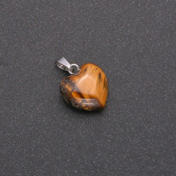 Heart Pendant with Tiger's Eye 14x14x23mm