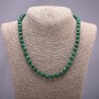 Natural Malachite Necklace with Smooth Bead, 8mm Diameter, 48cm Length
