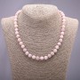 Natural Kunzite Stone Necklace with a Smooth Bead, 8 mm Diameter, 45 cm Length