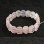 Elastic Bracelet Pink Quartz with Oval Stones 13x18 mm