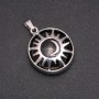 Pendant with natural agate in a bezel 'Sun', diameter 27mm