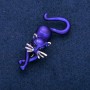 Brooch 'Kitten' blue enamel, silver metal 25x55 mm