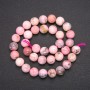 Beads of natural pink opal — smooth round beads, diameter 10 mm (+/-), length 38 cm