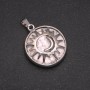 Pendant made of natural Kaholong stone in a 'Sun' bezel, diameter 27 mm