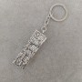 Women's keychain 'Glitter' gray metal, diameter 60x20mm