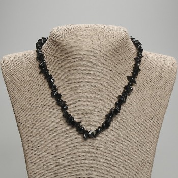 Natural Agate Stone Chip Necklace, 7 mm (±) diameter, 45 cm (±) length with extender chain