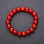 Carnelian bracelet with smooth beads, 10 mm diameter, 18 cm length
