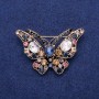 Brooch 'Butterfly in Crystals' 40x57 mm, Golden Metal