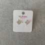 Xuping stud earrings with white stones, 12 mm, 18K gold plating, rhodium