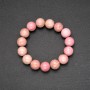 Bracelet with natural rhodonite stone, smooth beads, 13 mm diameter (±), 18 cm length on elastic