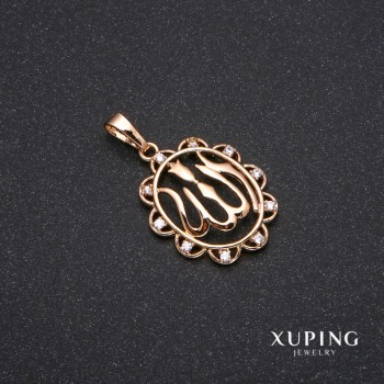 Pendant Xuping Sura with White Stones 22x34mm 18k Gold Plating