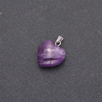 Amethyst Heart Pendant 14x14x23(+-)mm