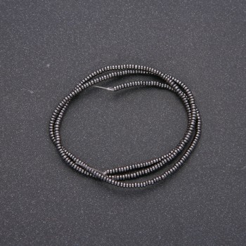 Hematite beads – smooth rondelle strand, diameter 2.3×1.5 mm, length 40 cm