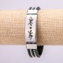 Bracelet with metal inserts, length 21 cm, thickness 15 mm, rubber, color black, with clasp