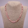 Necklace of natural rhodonite — smooth beads, diameter 6(±)mm, length 45cm