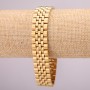 Stainless steel bracelet with clasp, 16 mm thick, 21 cm long, gold color