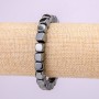 Elastic bracelet with hematite cubes, 8×8 mm, length 18 cm