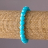 Synthetic Larimar bracelet, acrylic on elastic, smooth beads, 8 mm diameter, 18 cm circumference