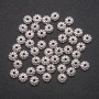 Bead insert findings, silver metal color, diameter 2.5×7 mm (±), packaging 20 g, 45 (±) pcs