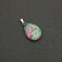 Pendant Drop from Zoisite natural stone 25x18(+-)mm