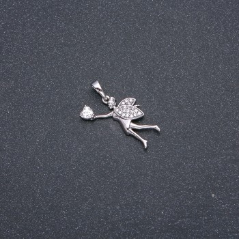 Кулон Xuping Родій з білим каменем і стразами 27х22х17мм +