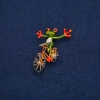 Frog on a Bicycle Brooch 45x33mm +