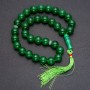 Natural Chrysoprase Prayer Beads, 33 Beads, Smooth Round Beads, 12 mm Diameter, Chrysoprase Inlay