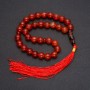 Carnelian natural stone beads, 33 beads, smooth round spheres, diameter 10 mm ±, carnelian inlay