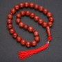 Red Jasper Natural Stone Mala Beads, 33 Beads, Smooth Round Bead, Diameter 10 mm, Red Jasper Inlay