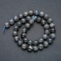 Beads on a thread, natural Labradorite, smooth round beads, 10 mm diameter, 39 cm length