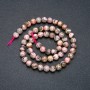 Rhodochrosite Beads on Thread, Smooth Round Beads, 6 mm Diameter, 39 cm Length