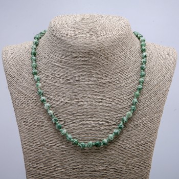 Natural Moss Agate Beads - Smooth Round Beads, Diameter 6 mm (±), Length 53–55 cm+