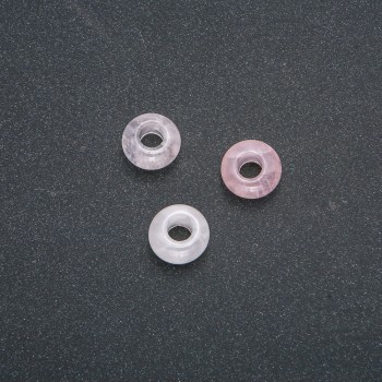 Намистина Пандора натуральний камінь Рожевий Кварц 14х7мм, діаметр отвору-5, 5мм+