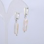 Earrings with natural baroque pearls, 17x10 mm diameter, 37 mm length +/- with petrol tint