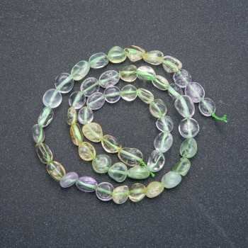 Assorted Beads on a Thread (amethyst, citrine, prehnite) Faceted, 8x6 mm diameter, 39 cm length +