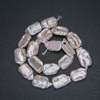 Нитка натурального Барочного Перли, діаметр 22х14мм, довжина 40см + - з відливом бензин