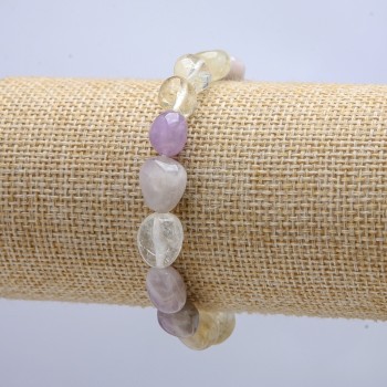 Elastic bracelet 'Assorted Tumbled', bead size 12×8 mm, circumference 18 cm+