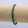Elastic bracelet with natural malachite, smooth beads, 4 mm diameter, length 18 cm +