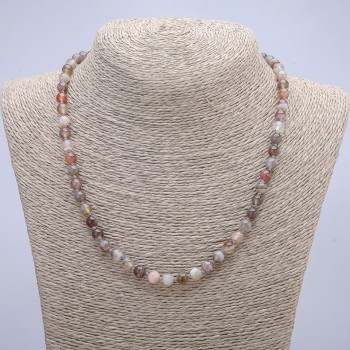 Botswana natural stone beads — smooth round beads, 6mm diameter, 45cm length +